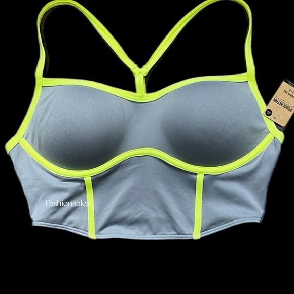 Victorias Secret Pink Active Ultímate Push up Padded Corset Sports Bra gray S - Picture 2 of 4